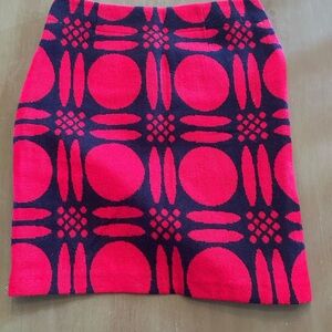 Boden Red and Blue Geometric Mini Skirt